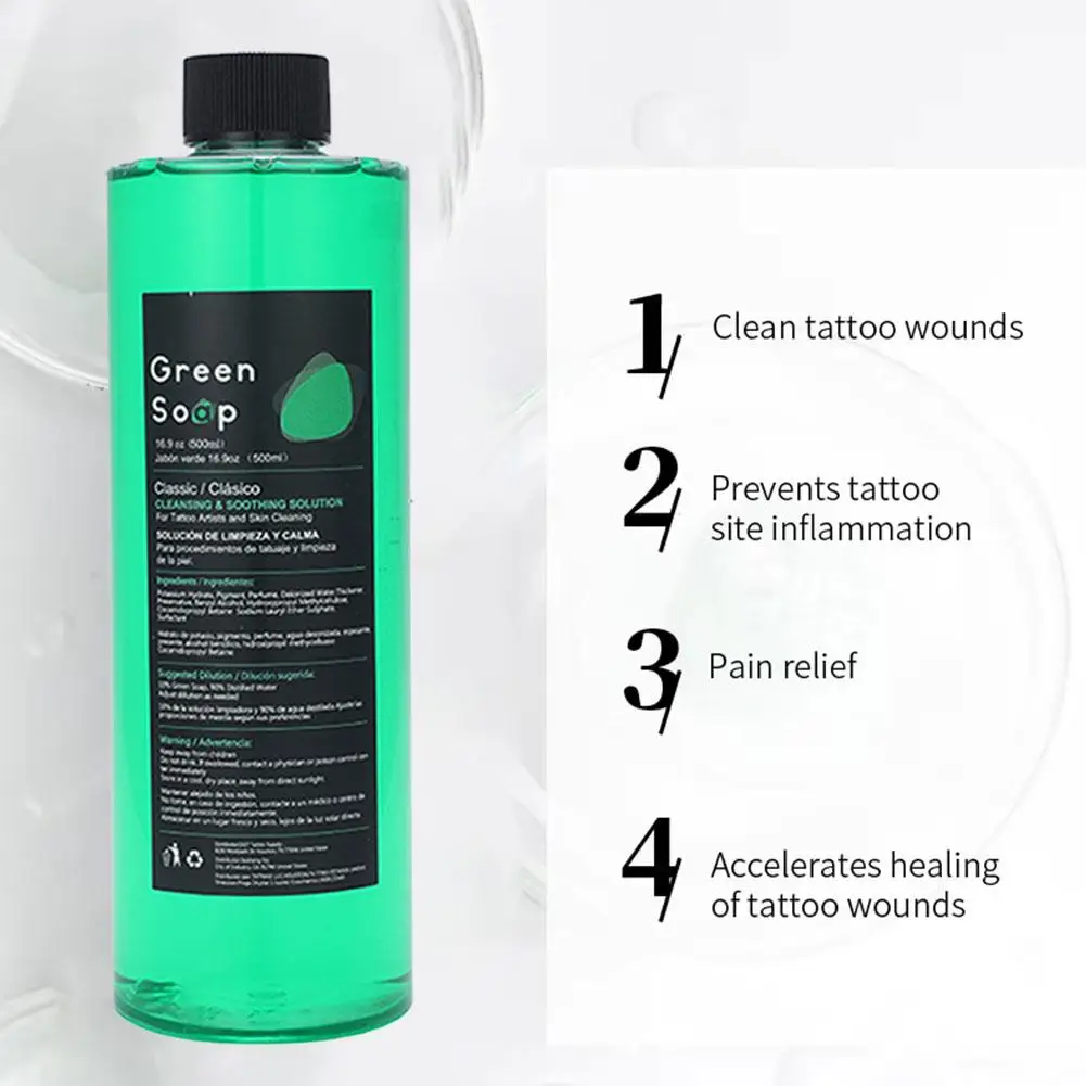 50/500ML Tattoo Green Soap High Concentration Original Liquid Cleaning Liquid Foam Rich with Foaming Bottle 200ml for Clean Skin view 6