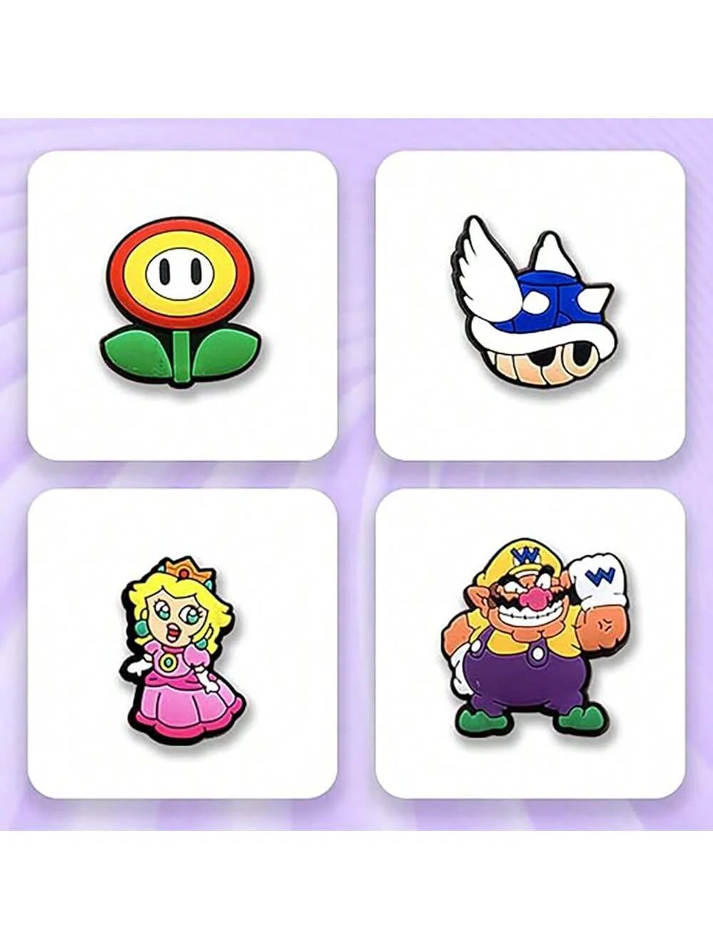 MESUCA 20/30 Stück süßes Mario-Schuhanhänger-Set für Clogs, Taschen, Blasen-Slides, Sandalen, PVC-Schuhdekorationen, Strandtaschen-Zubehör