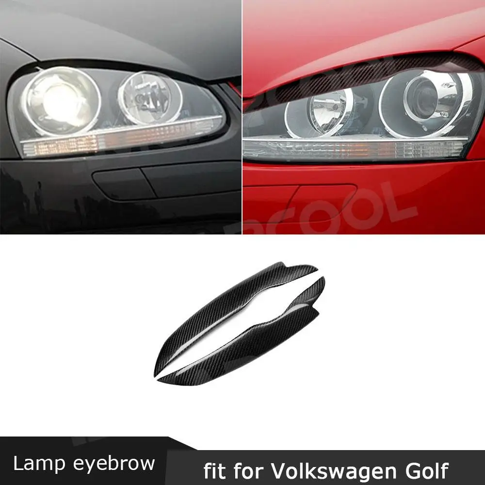 

JMCARCOOL for Volkswagen golf 5 MK5 Carbon Fiber Facelift Accessories Car Headlight Eyebrow Eyelid Sticker Foglamp Trim Cover