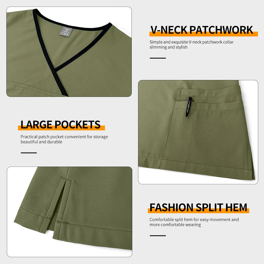 Mehrfarbige Pet Doctor Scrubs Medizinische Arbeitskleidung Chirurgie Uniformen Frauen Kurzarm Top Gerade Hosen Pflege Peeling Sets Uniformen