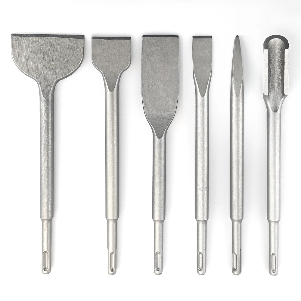 Chisel Set SDS Plus Shank Electric Hammer Drill Bit Point Groove Gouge Flat Chisel Masonry Tools for Concrete Brick Wall Rock