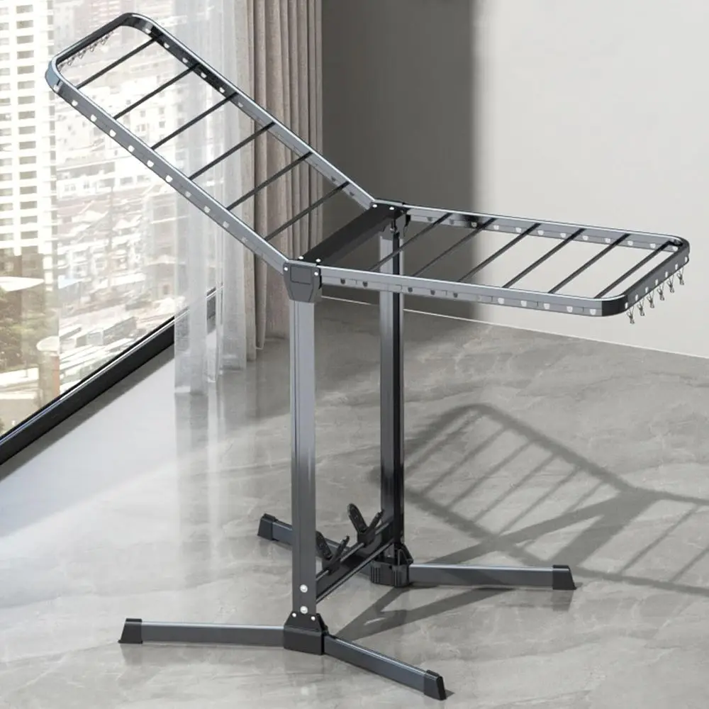 Tendedero de Ropa Portátil que Ahorra Espacio, de Aluminio, Altura Ajustable, Ideal para Lavandería, Baño, Balcón, Almacenamiento de Zapatos y Calcetines