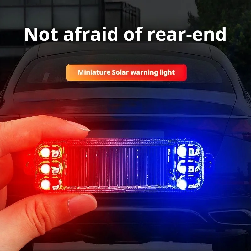 Car solar warning flash light electric car anti-rear-end light flash free wiring car breathing rear taillights