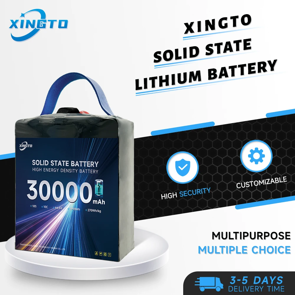 

Xingto High Energy Density Semi Solid State 18s 30000mah 10c 270wh/kg Lipo Battery for Uav