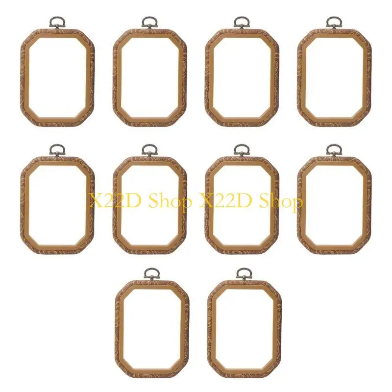 

X22D 10 Pcs Embroidery Hoop Adjustable Embroidery Frame Decorative Crosses Stitching Hoop for Needleworks Sewing Craft