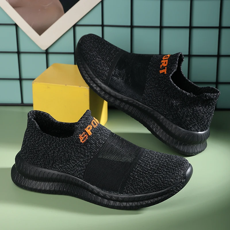 

Дышащая мужская повседневная обувь, легкая уличная мужская прогулочная обувь, Нескользящие мужские кроссовки без шнуровки на плоской подошве, вулканизированная обувь 2025