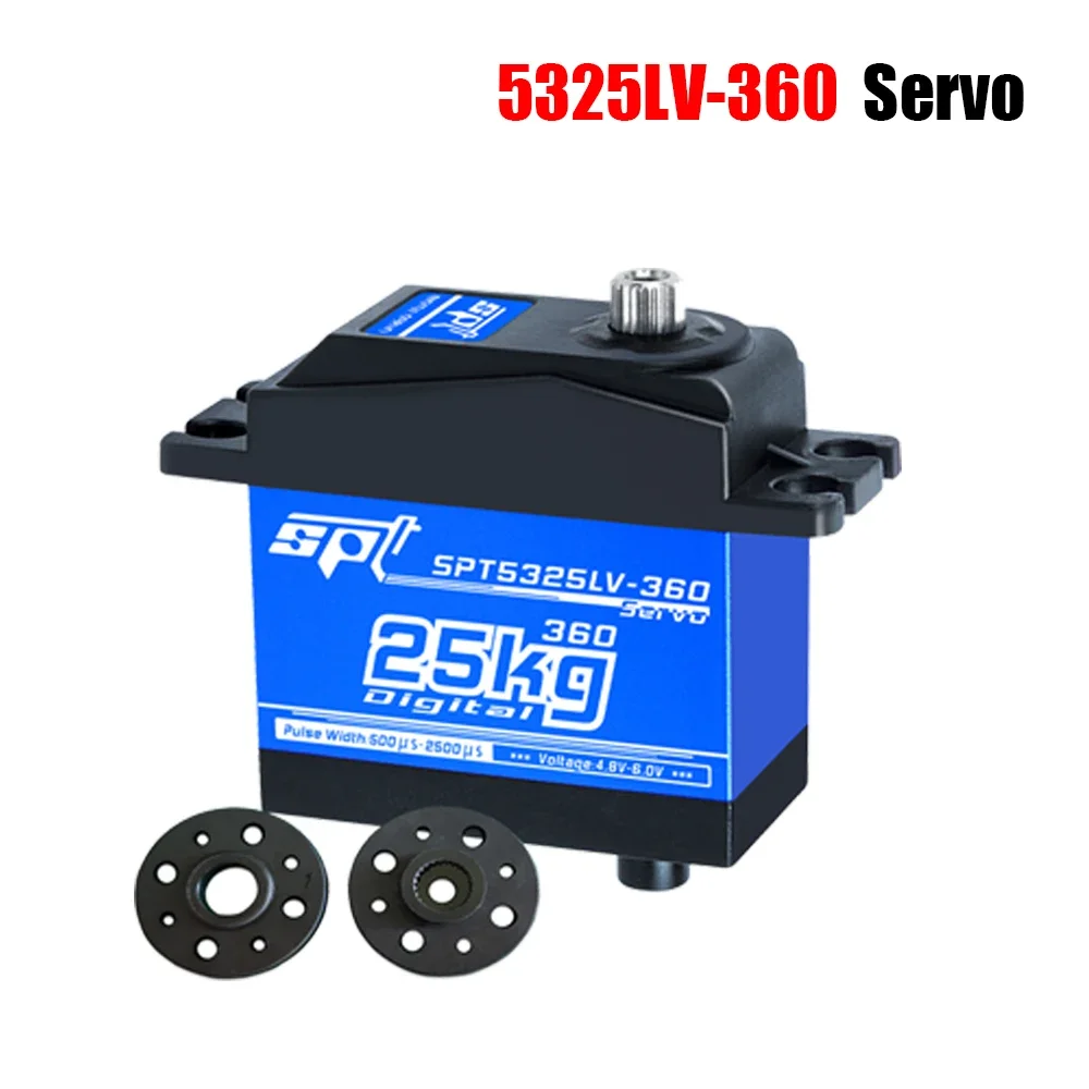 SPT5325LV 360 Degree Continuous Rotation 25KG Digital Metal Gear Double Axis Servo 4.8-6V for Arduino RC Robot DIY Model Parts