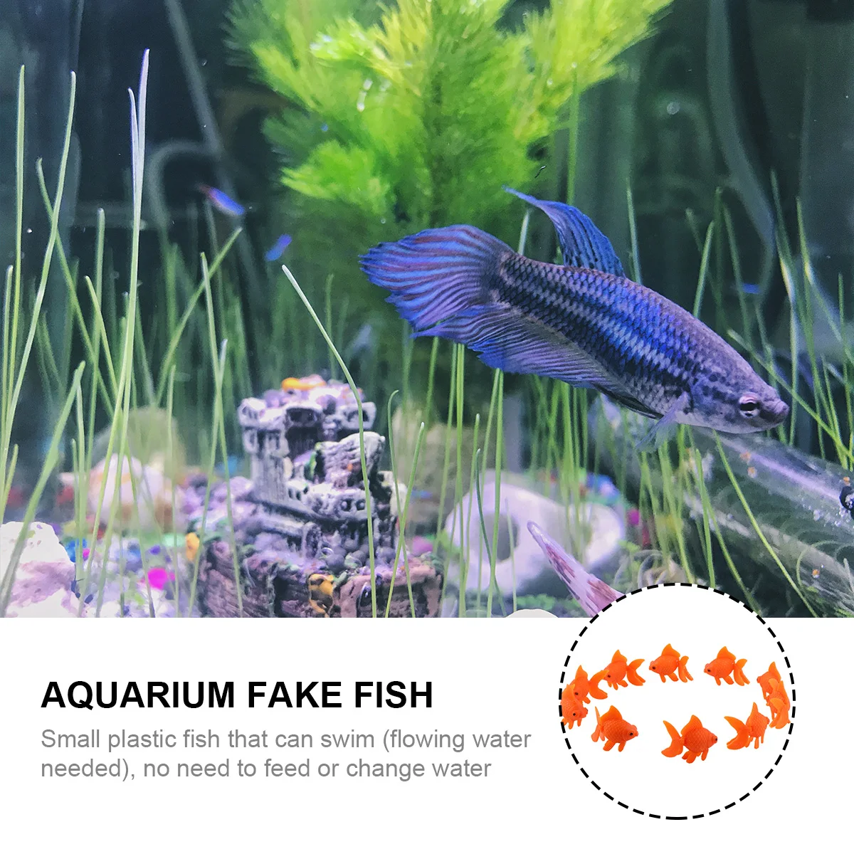 

10pcs Plastic Fake Fish ange Simulation Tropical Aquarium Decor Lightweight Pet Supplies Non Polluting Fish Tank Landscaping