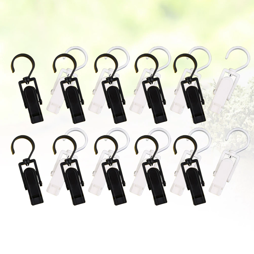 

20pcs Plastic Curtain Hooks Multi-Function Clasp Heavy Duty Photo Clips Hangers Easy Install Rod Bathroom Accessories
