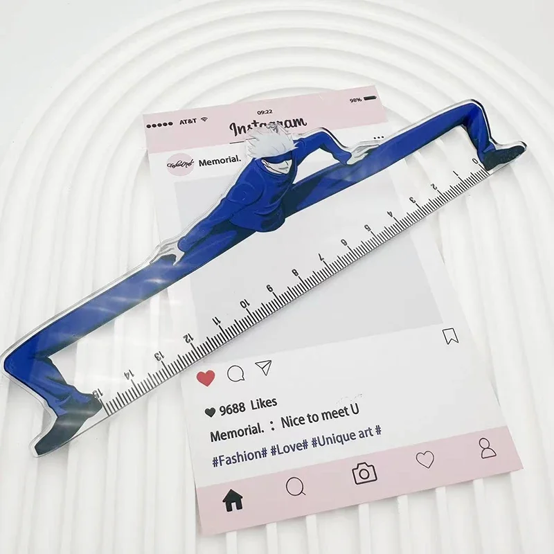 

15Cm Anime Jujutsu Kaisen Student Straight Ruler Satoru Gojo Surrounding Stationery Supplies Transparent Ruler Kid Gift