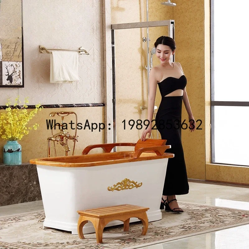 W31- Beauty Salon Club Oak Wood Bath Bucket Wooden Bathtub