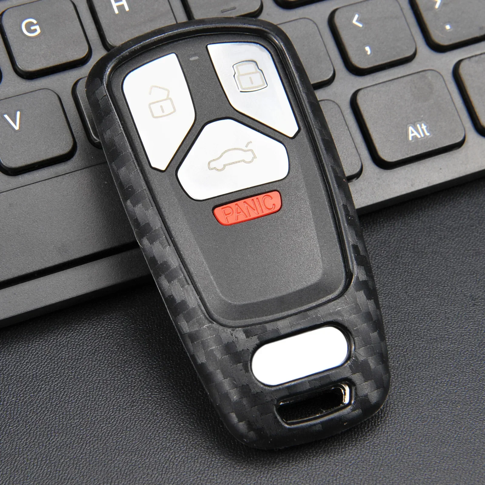 Silicone Carbon Fiber Car Smart Key Fob Chain Case Cover For Audi A4 allroad/A5/Q5 Sportback/Q7/S4 B9/S5/SQ5/TT