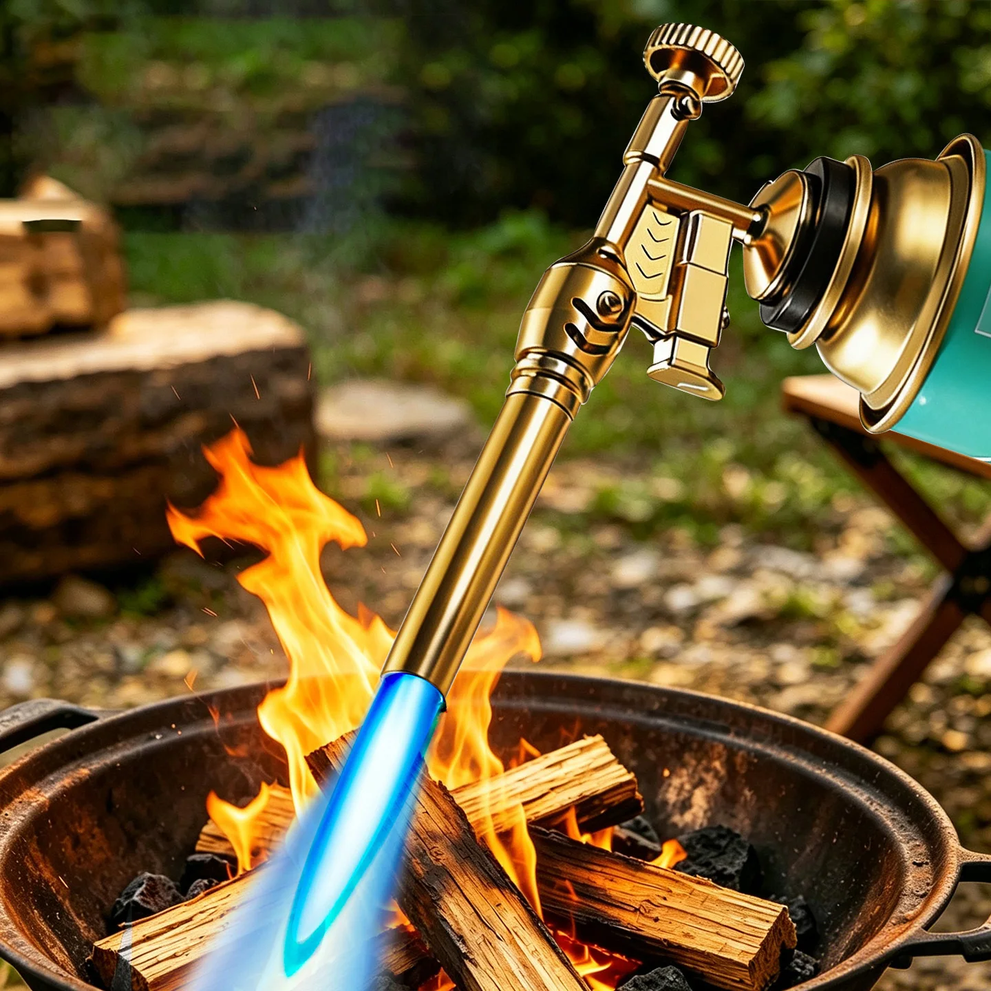 Portable Butane Gas Welding Torch High Temperature Flame Copper Nozzle For BBQ Cooking Metal Brazing Soldering Outdoor Tool