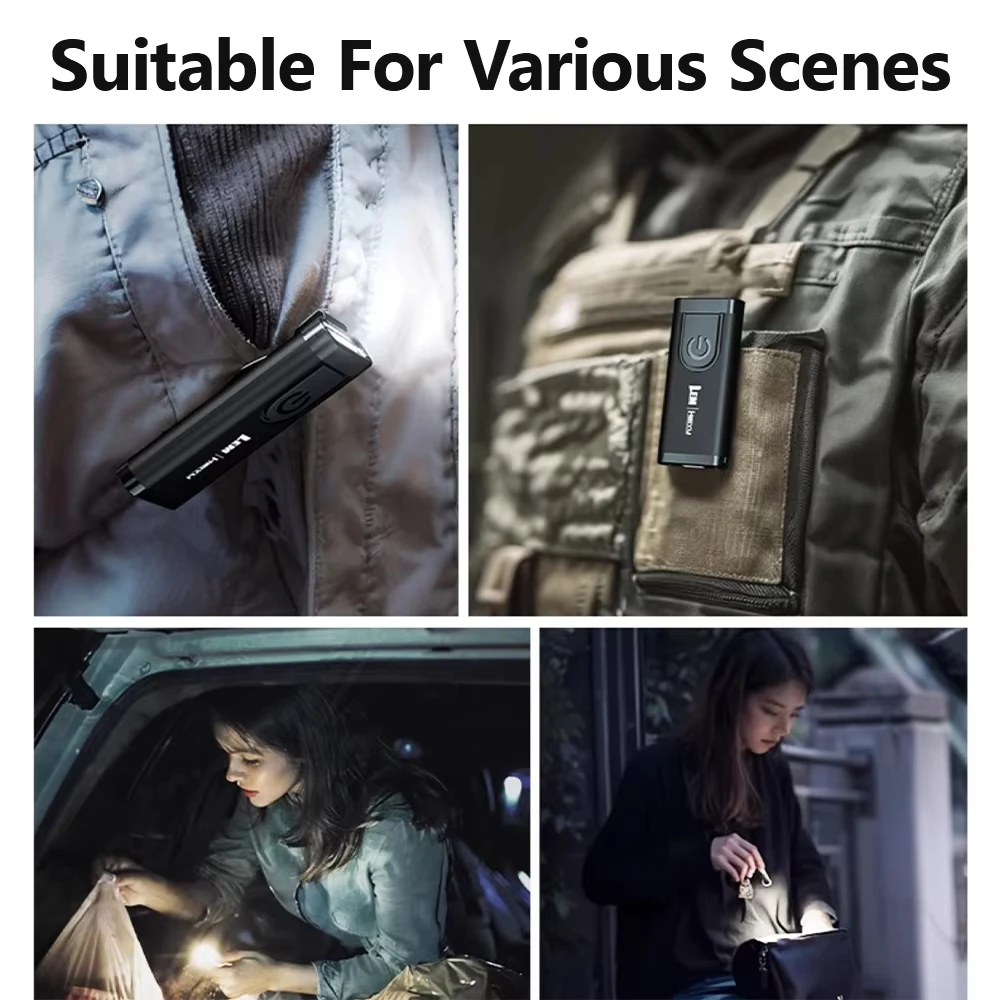 Mini chaveiro lanterna de alarme 100dB campainha gancho loop montagem multi modo luz LED para segurança de emergência ao ar livre