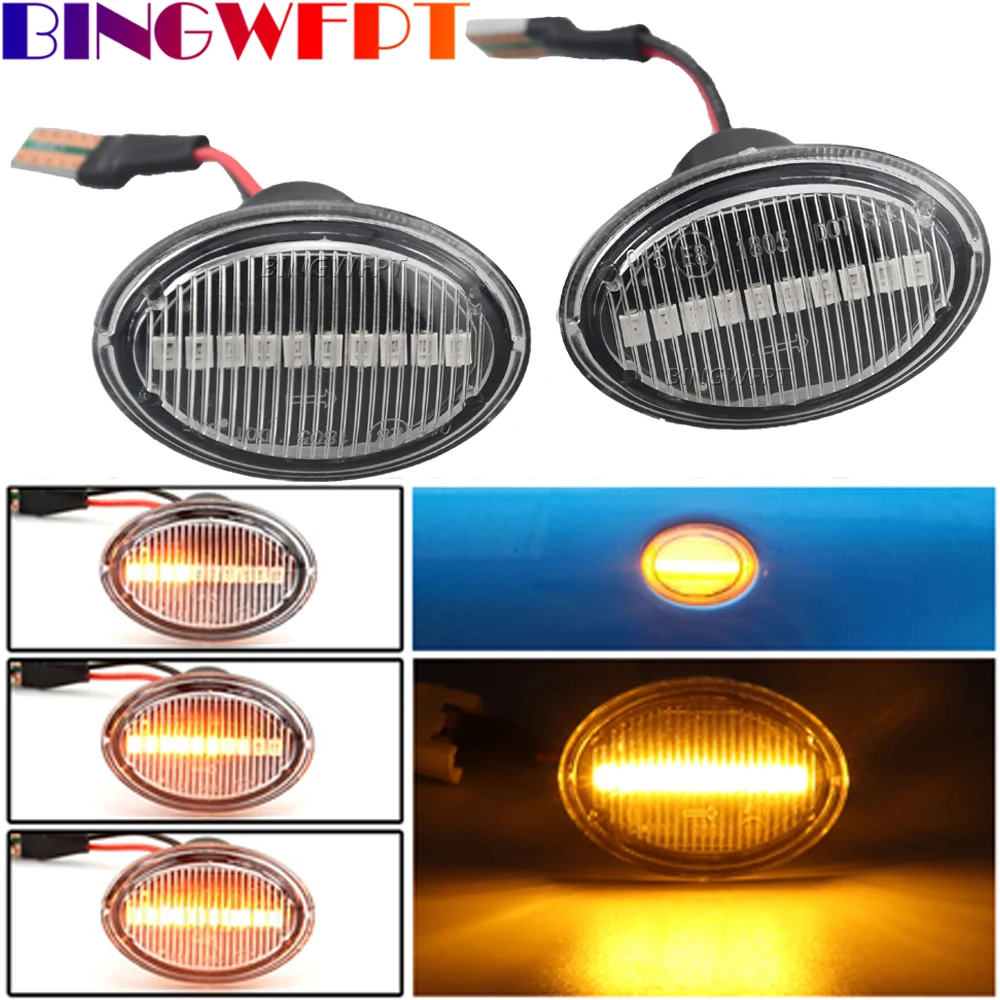 Car-styling Sequential Dynamic LED Side Marker Turn Signal Light For FIAT 4S 63 3P NUOVA 500 ABARTH