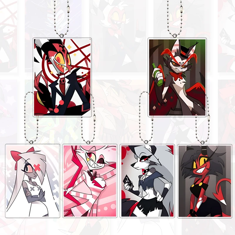 

Helluva Boss Keychain Cartoon Vaggie Anime Angel Dust Blitzo Husk Characters Diy Bag Decor Pendant Acrylic Loona Pendant Gift