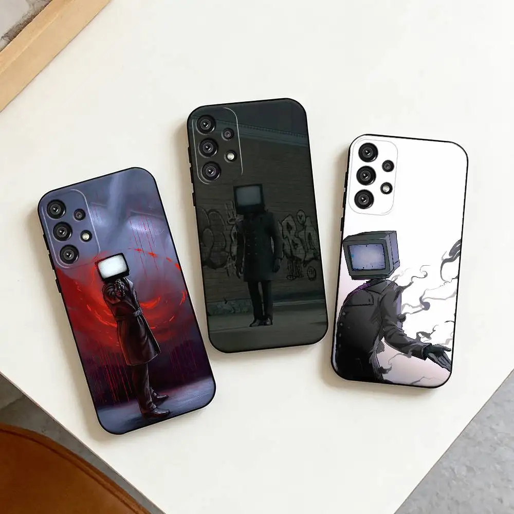 

S-Skibidi Toilet T-TV M-Man Phone Case For Samsung S25,S24,S21,S22,S23,S30,Ultra,S20,Plus,Fe,Note,10,9,5G Black Cover