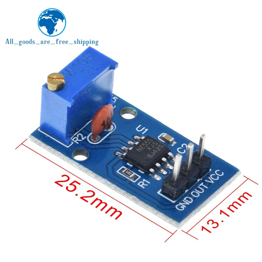 TZT NE555 adjustable frequency pulse generator module For Arduino Smart Car