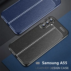 For Cover Samsung Galaxy A55 Case Samsung A55 5G New Capas Phone Bumper Back Shockproof TPU Soft Leather For Fundas Samsung A55
