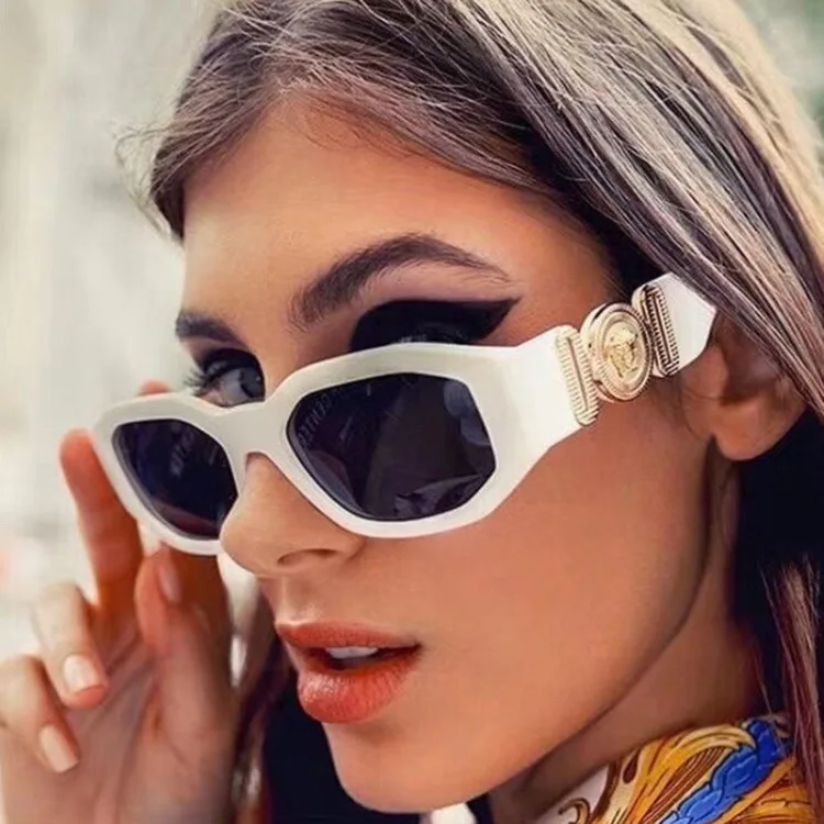 Kleine Polygon Quadratische Schwarze Sonnenbrille für Frauen Mode Marke Gradient Ins Heiße Sonnenbrille Männer Hip Hop Brillen UV400 – Detail 4