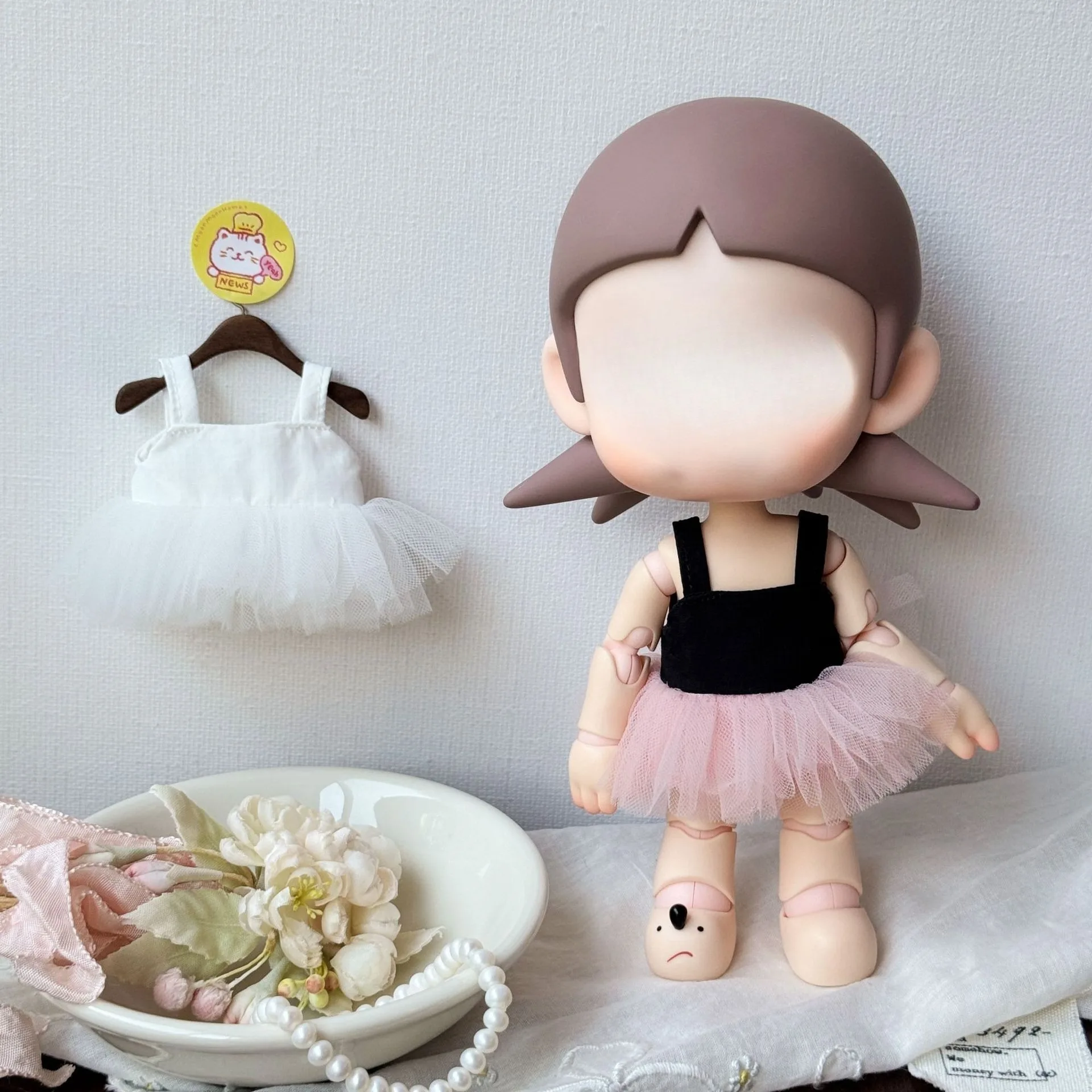 3 Stile Ballett-Tutu-Kleid für 10 cm große Puppen, Zsiga Long Leg Kitty 1/6 BJD, Ersatzkleidung, Schwarz, Rosa, Weiß, 1 Stück