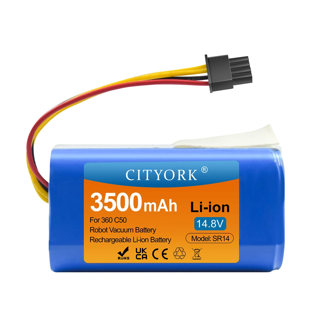 CITYORK Replacement Battery For 360 C50 Robotic Vacuum Cleaner Accessories Spare Parts 14.8V 3500mAh