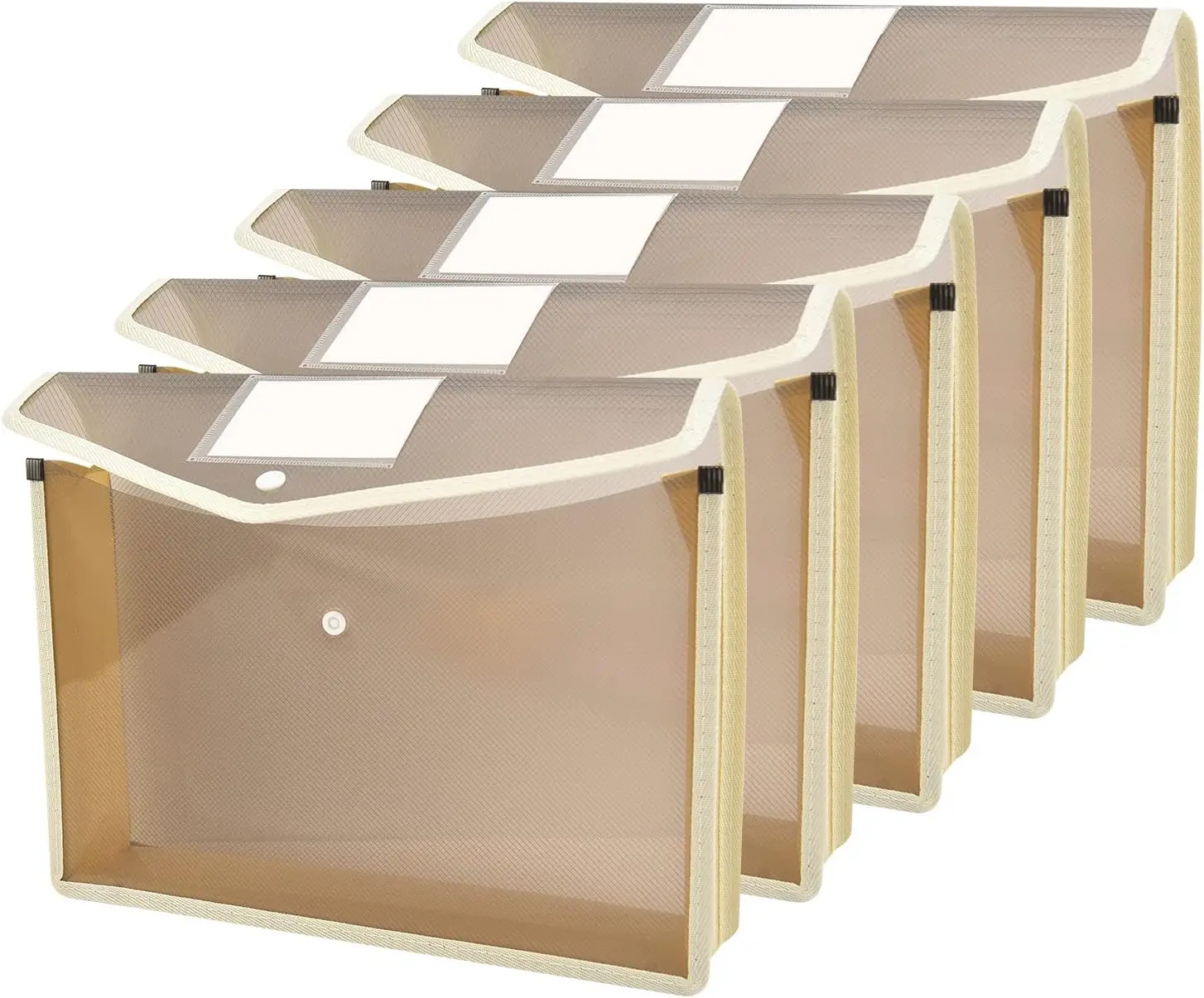 

Document Organizer with Snap Button, Waterproof Transparent Document Bag, 2.8" Expansion