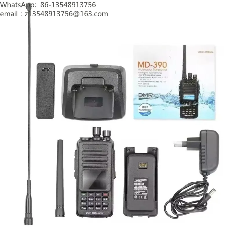 UV‑390PLUS DMR Digital Two Way Radio IP67 Waterproof GPS Type‑C Port Compatible with MD390 NX5200 NX200 TH‑D72A