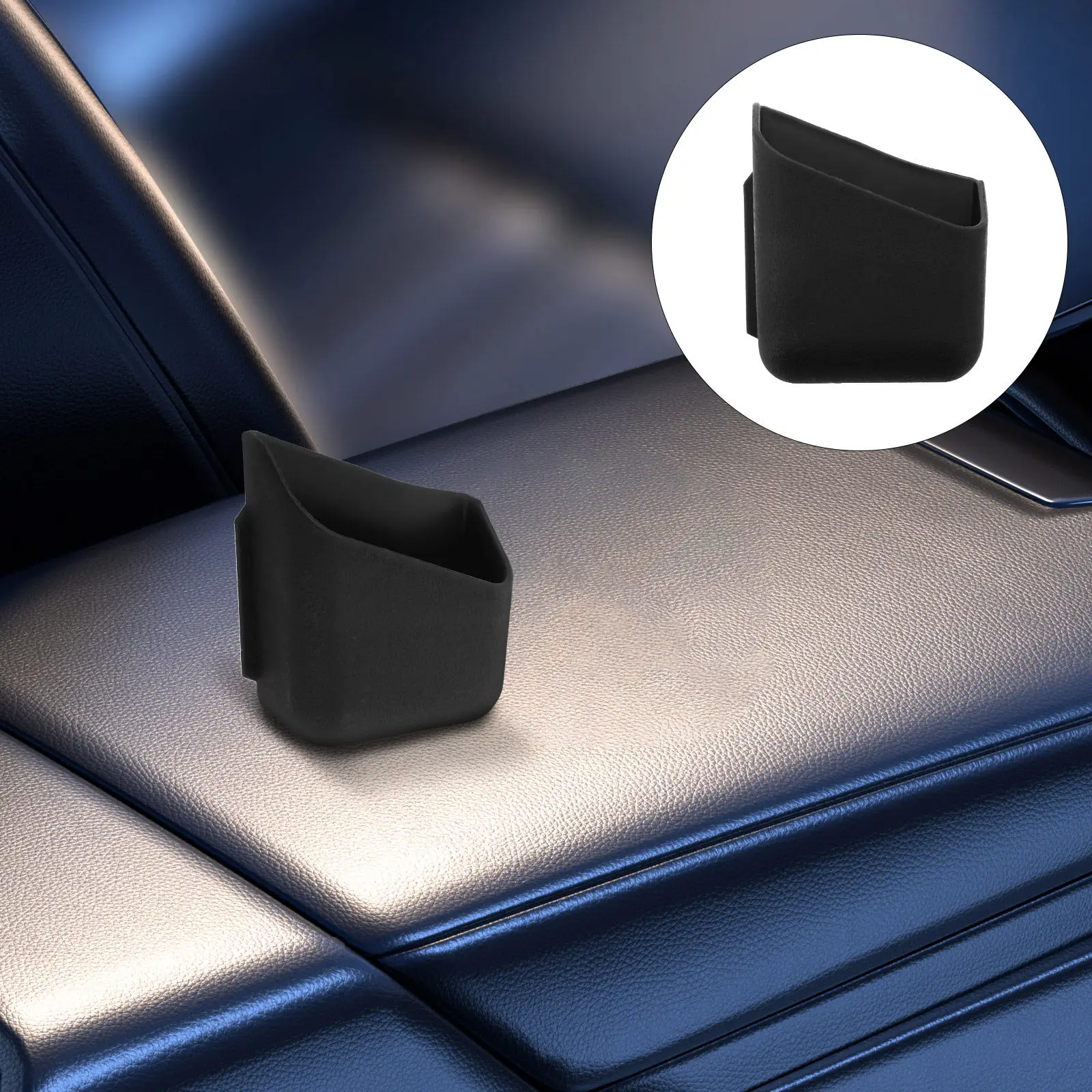 1Pair Car Rearview Mirror Phone Holder Black Multifunction Adhesive Storage Box Mobile Card Organizer Car Travel Holder