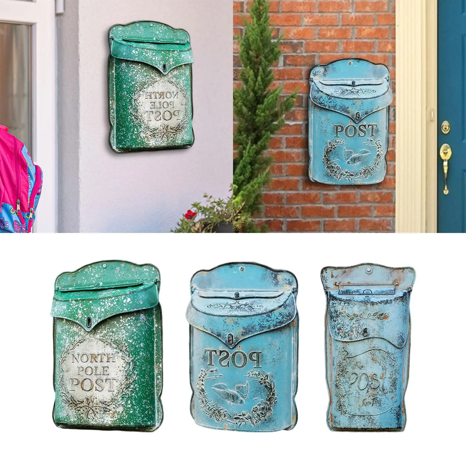 Mailbox Equipment Drop Box Decoration Rainproof Letter Box Collection Creative Vintage for Home Porch Rural Front Door
