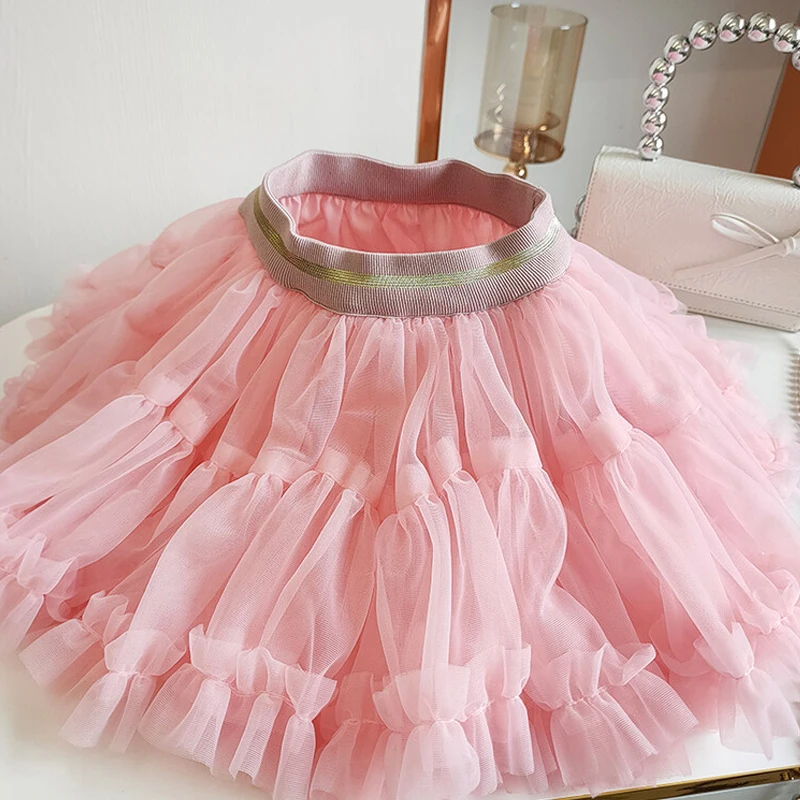 Baby Girls Tutu Skirt Fluffy Children Ballet Kids Pettiskirt Baby Girl Skirts Princess Tulle Party Dance Mesh Cake Skirts