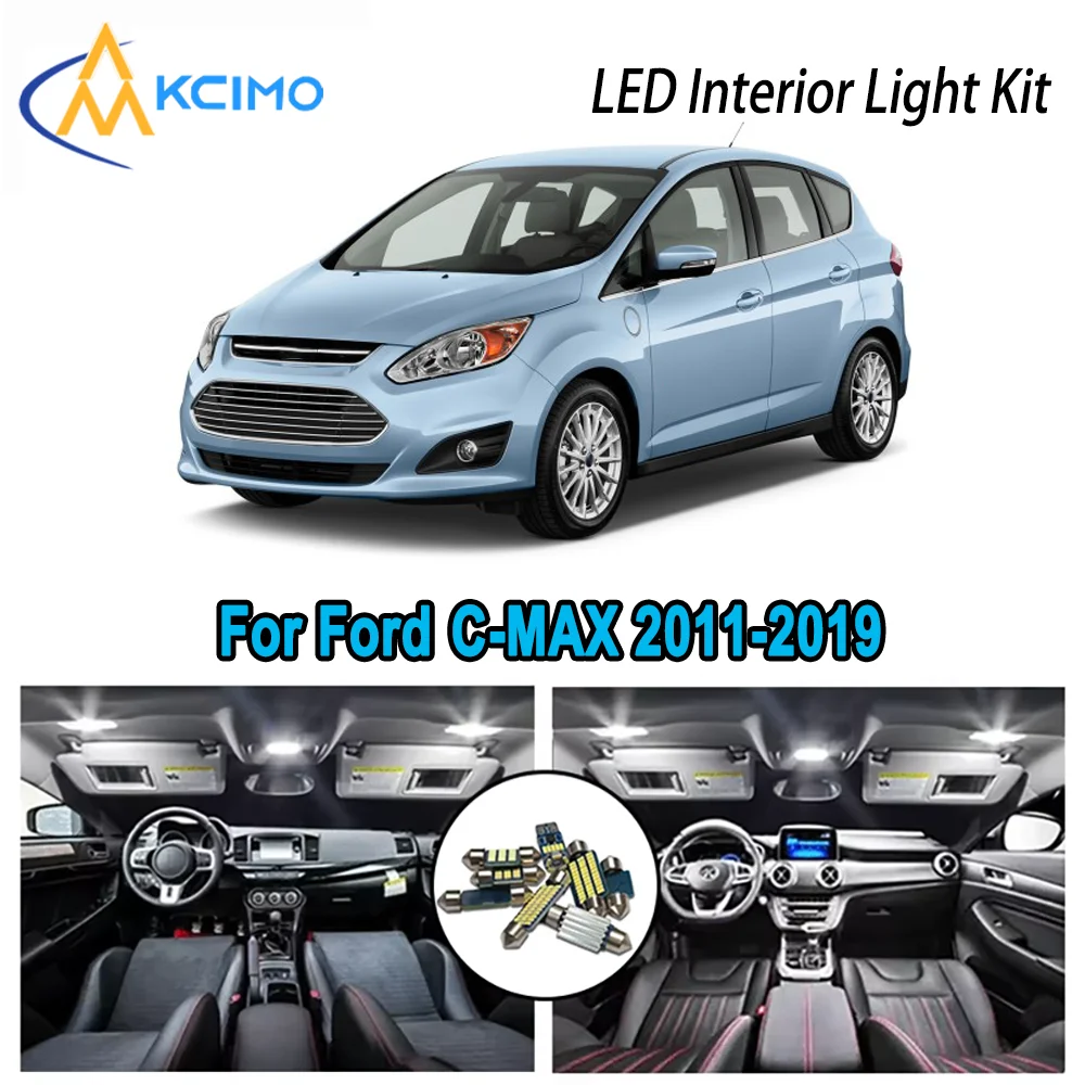 

Premium Bright LED Interior Light Kit for Ford C-MAX 2011-2019 2012 2013 2014 Dome Map Trunk Car Lamps with Canbus No Error