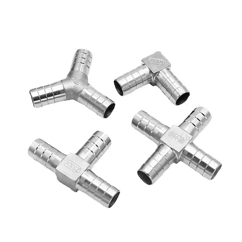 304 Stainless Steel Pipe Fitting Connector 6mm 8mm 10mm 12mm 13mm 14mm 15mm 16mm 19mm 20mm Hose Barb Tee Y T Type 3 Three Way