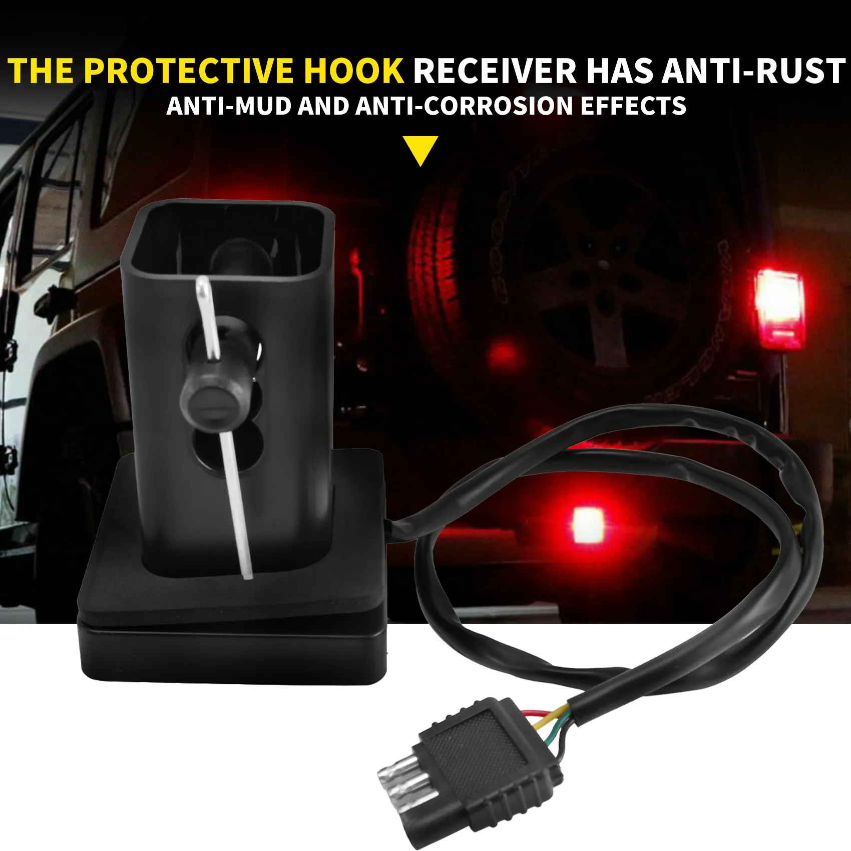 2 بوصة وصلة شاحنة مقطورة سحب غطاء الاستقبال عدسة مدخنة 15 ضوء الفرامل LED #2