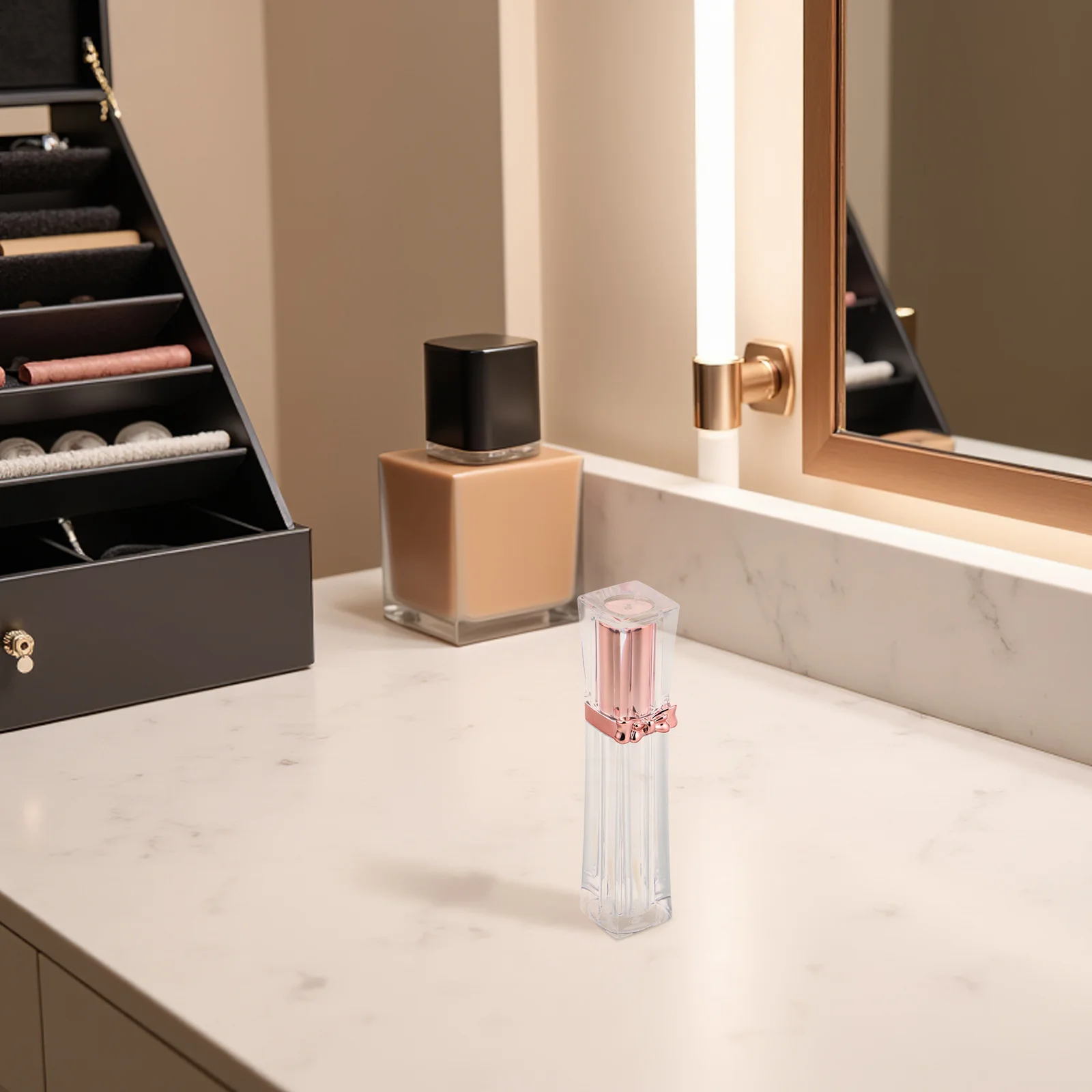 Tubes de brillant à nœud papillon de 3.5Ml, 8 pièces, conteneurs en plastique transparents rechargeables pour baume à lèvres, Tube à presser, bouteille d'huile pour les lèvres de voyage