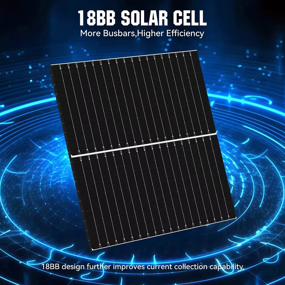 RVPOZWER Bifaziales Solarmodul 18BB N-Typ Mono-Zellen Hocheffiziente PV-Energie für Hausdächer Netzunabhängig Outdoor 200W/400W/800W