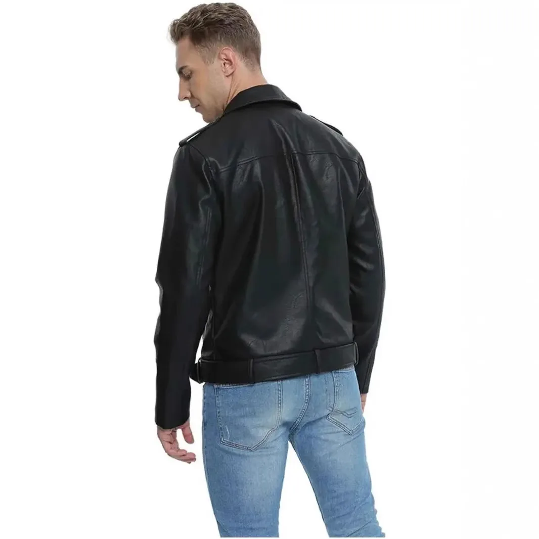 New foreign trade hot item European size motorcycle men\'s leather jacket Spring and Autumn men\'s coat leather jacket