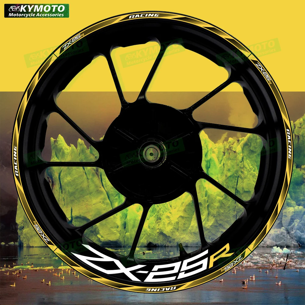

Аксессуары для мотоциклов ZX-25R ZX25R, 17-дюймовые наклейки на передние и задние колеса, модифицированные светоотражающие наклейки на обтекатель колеса