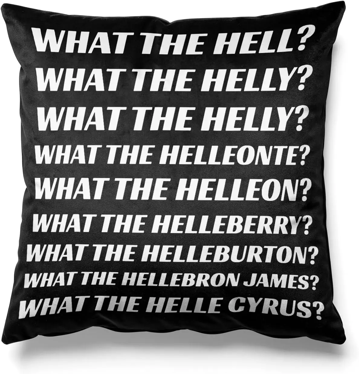 

What The Hell Throw Pillow Cover What The Helly Cushion Cover Funny Meme Pillow Case 18'' x 18'' (45cm x 45cm)