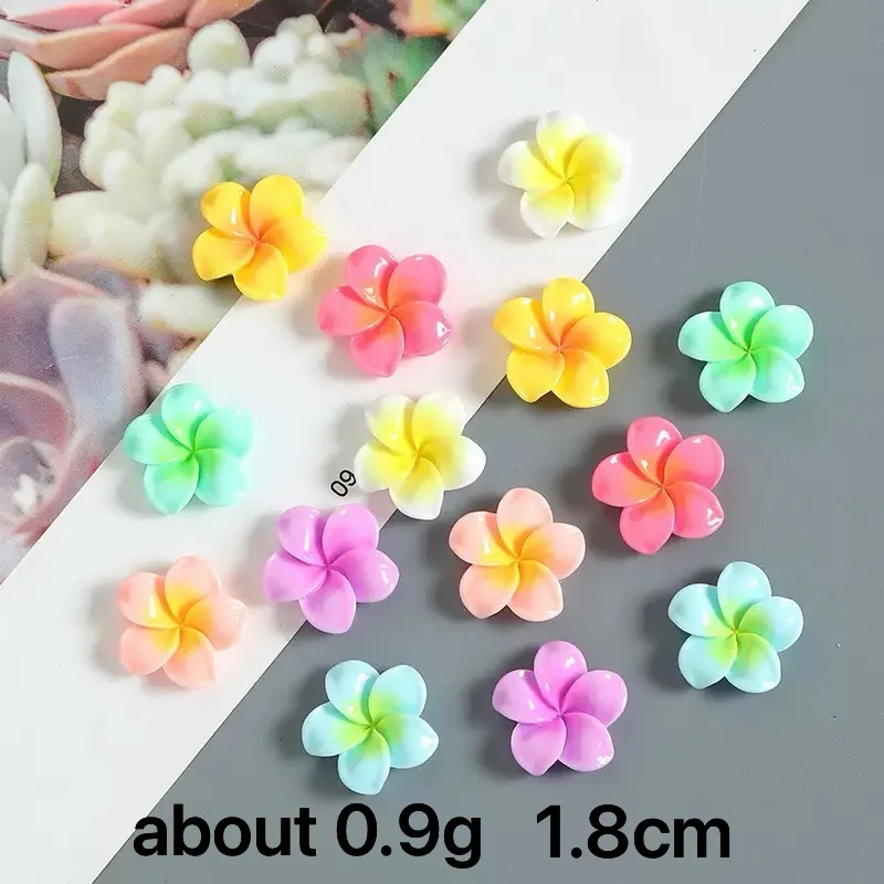 20Pcs 18/20mmJapanese Macaron Five Petal Flower Egg Flower Resin Nail Art Accessories Flatback Junk Phone Case Decoration Charm