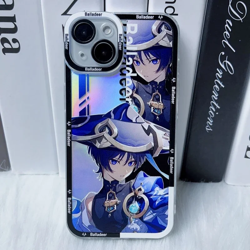 Anime Game Impact Scaramouche Wanderer Exclusive Silicone Soft Cover For iPhone 11-14Pro Huawei Cushion Shockproof Phone Case