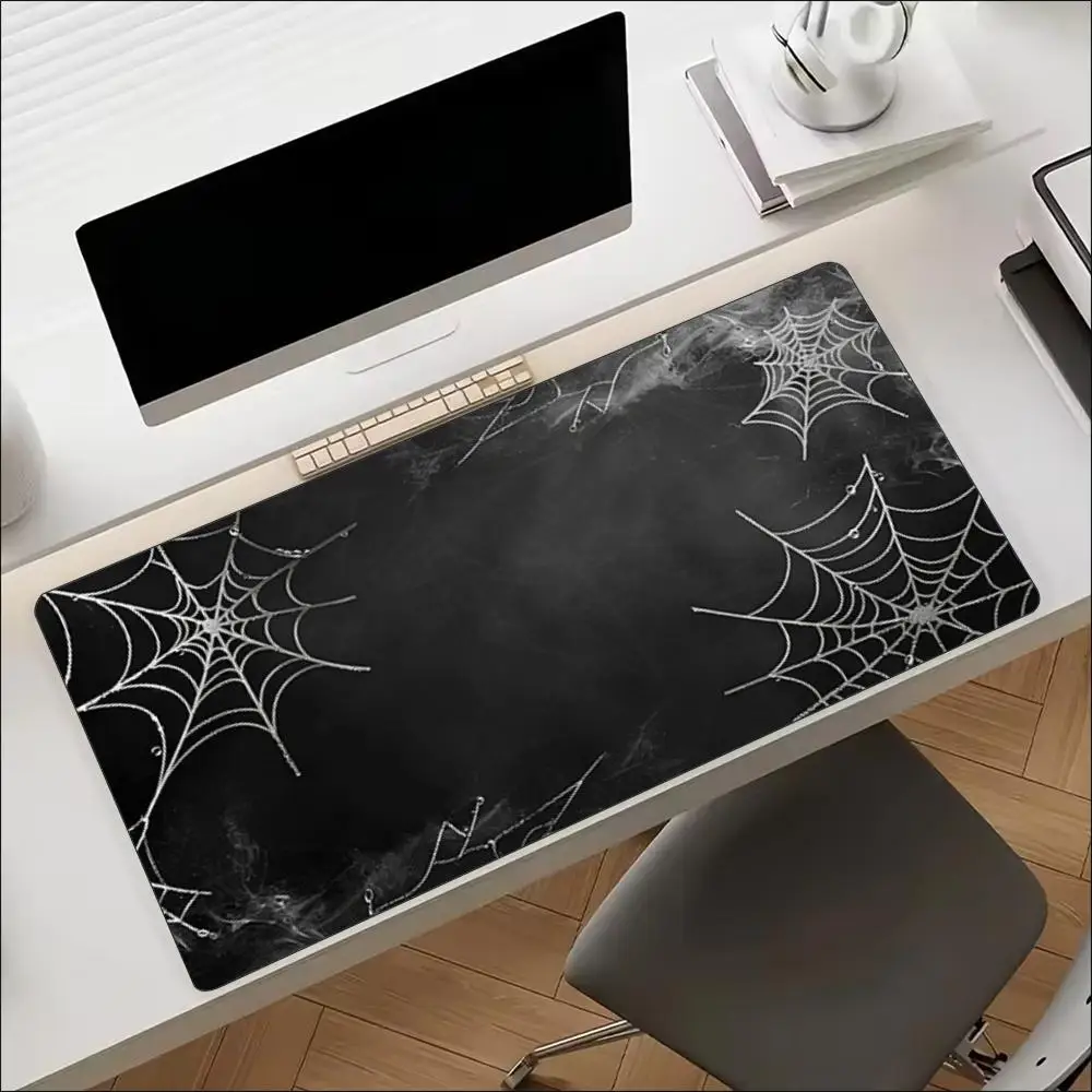 Spooky Dark Spider Web Gothic Art Non‑Slip Rubber Large Mouse Pad Smooth Desk Mat For Laptop Computer Daily Gaming Work Setup