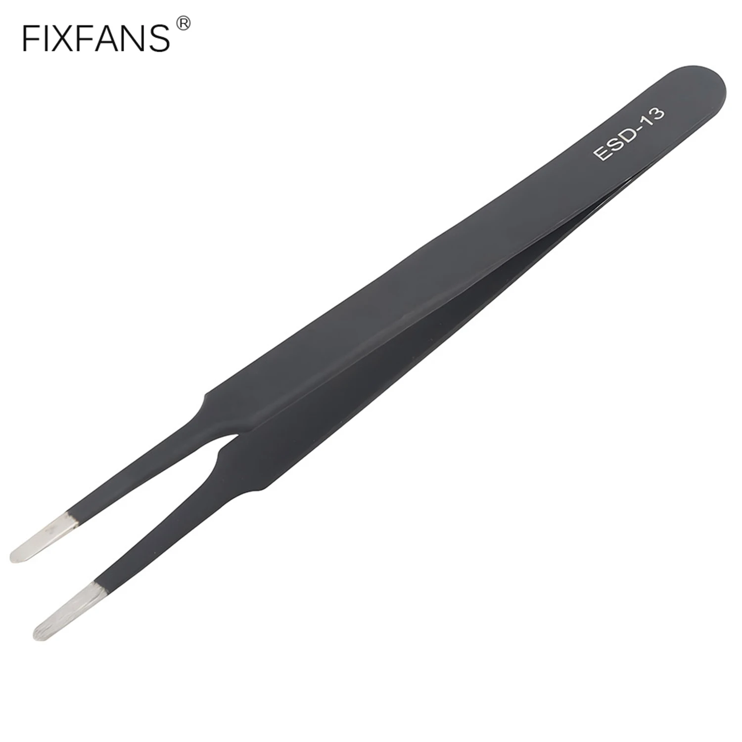 Precision Stainless Steel Flat Round Tip Tweezers for Electronics Crafts Jewelry Making, Anti-static Soldering Tweezers