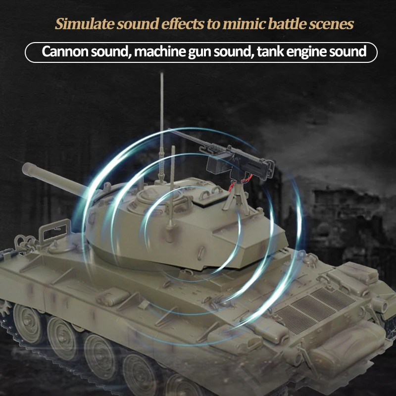 Tongde M24 Chaffee Light RC ถัง 1/16 อินฟราเรด Battle จําลองถังควันป้อมปืนหมุน 320 องศารีโมทคอนโทรลถังรุ่น