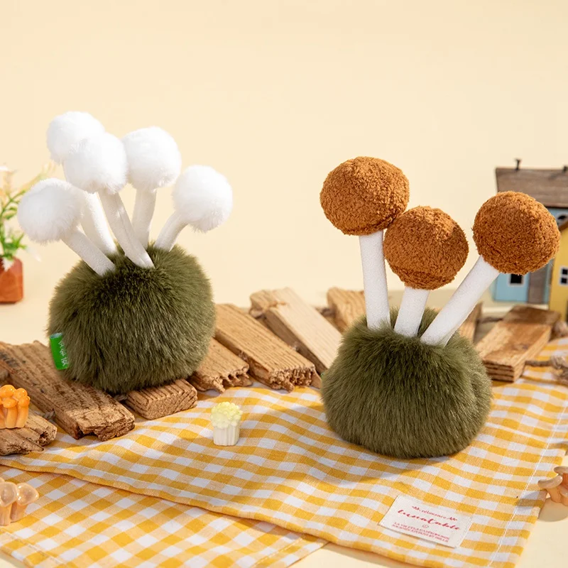 14cm Lustige Flauschige Pflanzen Wilde Pilze Plüschtiere Niedliche Pfifferling-Plüschies Weiche Puppe Kawaii Schreibtisch-Heimdekoration