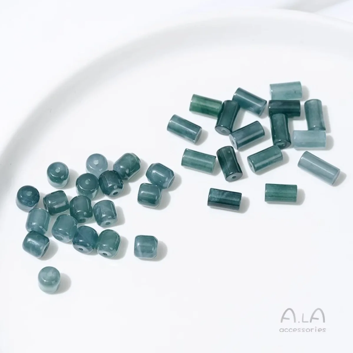 Natural Jade Old-Style Barrel Beads Straight Tube Spacer Beads DIY Bracelet Necklace Jewelry Findings