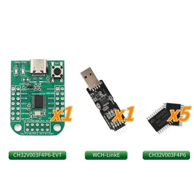 CH32V003 EVT Development Board CH32V003F4P6 MCU QingKe RISC-V2A 1-Wire SDI System Main Frequency 48MHz WCH