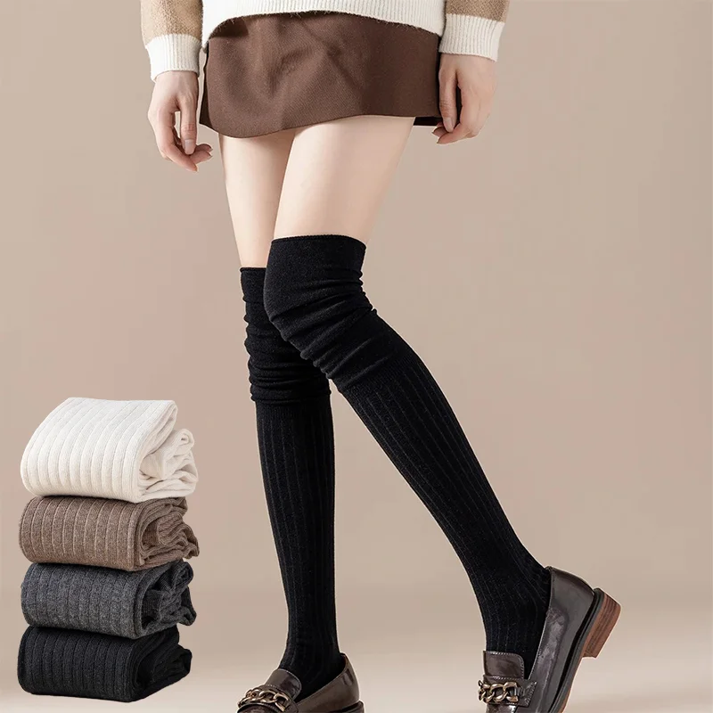 1-10Pairs جوارب طويلة إلى الركب رقيقة طويلة مكدسة الجوارب النسائية عالية بلون المرقعة الجوارب مرونة عالية جوارب الجوارب الطويلة