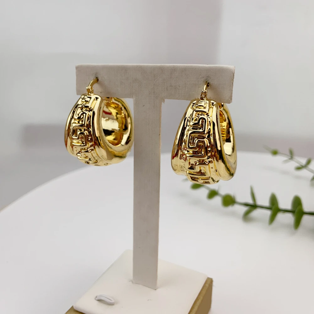 Yuminglai Fashion Luxury Brazilian Jewelry Accessories Superior Quality Goldplated Earrings for Women FHK24746
