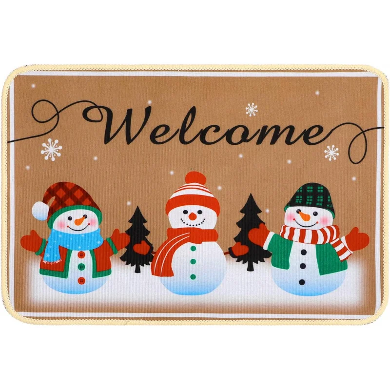 

Christmas Snowman Doormat Non Slip Front By Mat Xmas Floor Mats Winter Holiday Decor Mat Welcome By Mat for Entrance Indoor